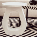 Orsina Whitewash Mango Wood Accent Table with Horseshoe Base