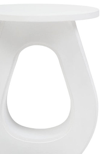 Orsina Whitewash Mango Wood Accent Table with Horseshoe Base