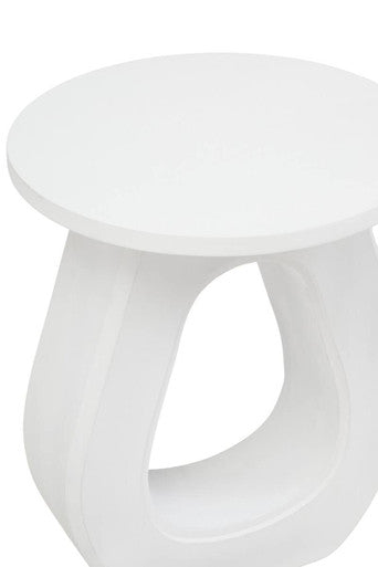 Orsina Whitewash Mango Wood Accent Table with Horseshoe Base