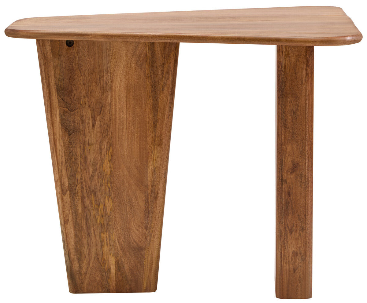 Orsina Walsa Round Mango Wood Pedestal Coffee Table – Natural Finish