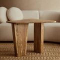 Orsina Walsa Round Mango Wood Pedestal Coffee Table – Natural Finish