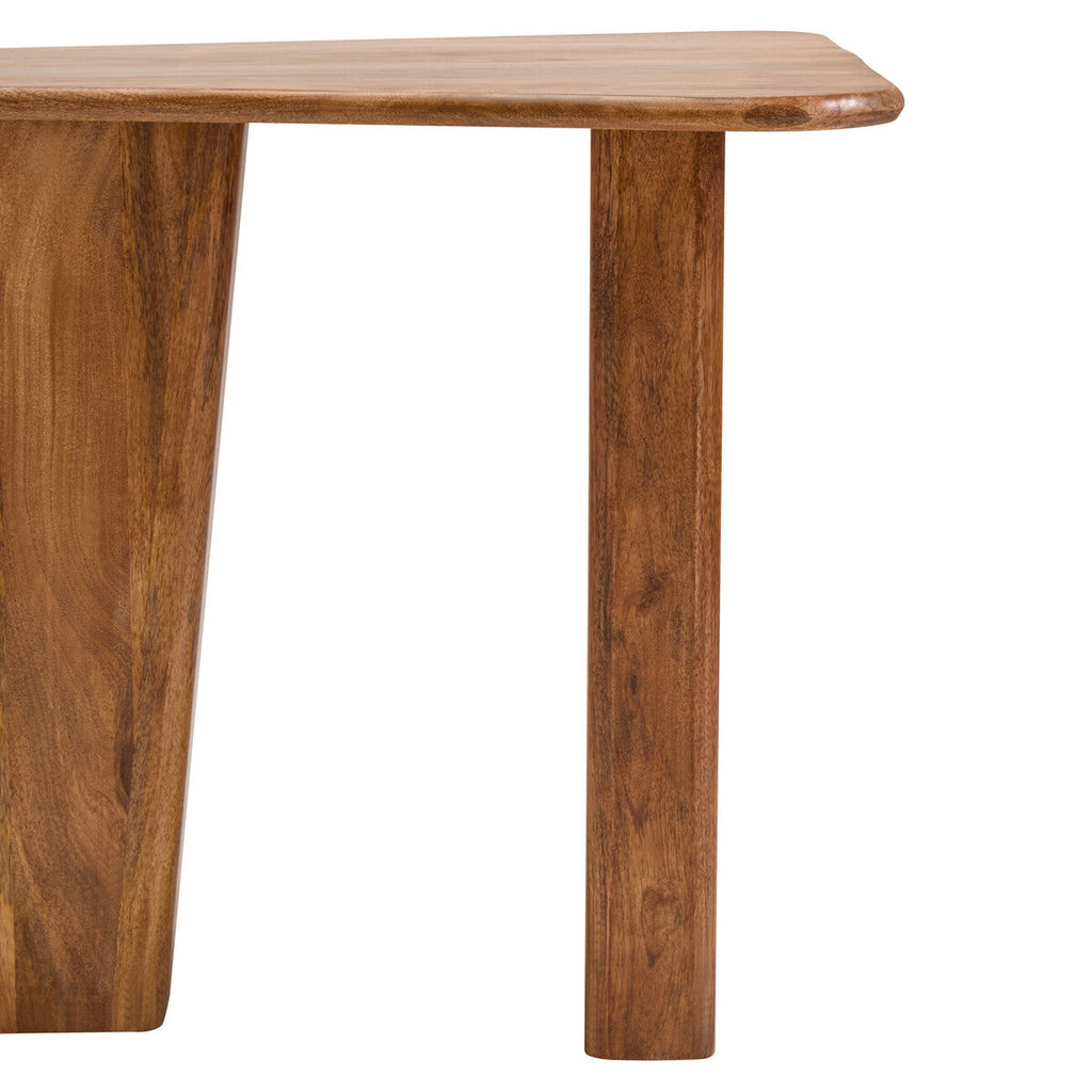 Orsina Walsa Round Mango Wood Pedestal Coffee Table – Natural Finish