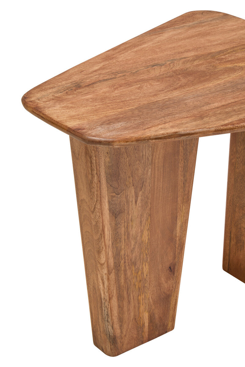 Orsina Walsa Round Mango Wood Pedestal Coffee Table – Natural Finish