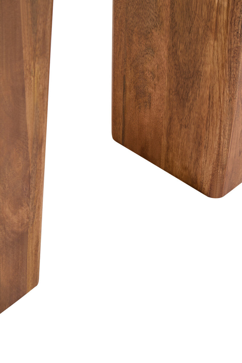 Orsina Walsa Round Mango Wood Pedestal Coffee Table – Natural Finish