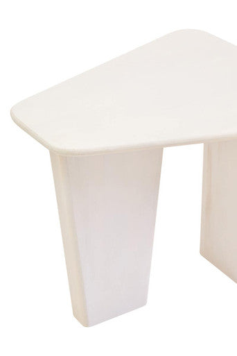 Orsina Walsa Round Mango Wood Coffee Table – Whitewash Pedestal