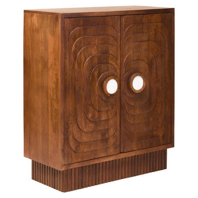 Orsina Sangar Hand-Carved Mango Wood Two Door Storage Cabinet