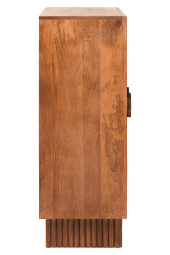 Orsina Sangar Hand-Carved Mango Wood Two Door Storage Cabinet