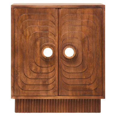Orsina Sangar Hand-Carved Mango Wood Two Door Storage Cabinet