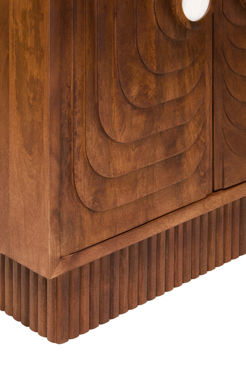 Orsina Sangar Hand-Carved Mango Wood Two Door Storage Cabinet