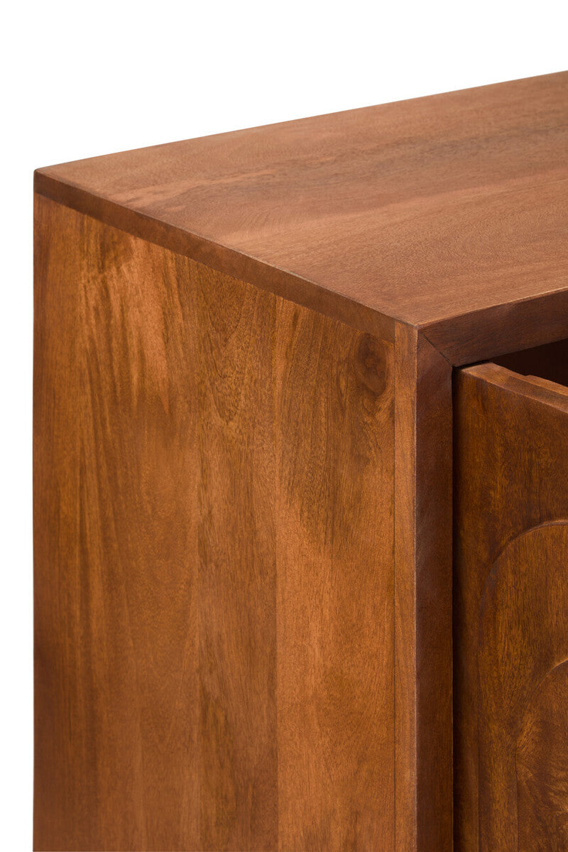 Orsina Sangar Hand-Carved Mango Wood Two Door Storage Cabinet