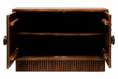 Orsina Sangar Hand-Carved Mango Wood Sideboard with Marble Handles