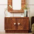 Orsina Sangar Hand-Carved Mango Wood Sideboard with Marble Handles