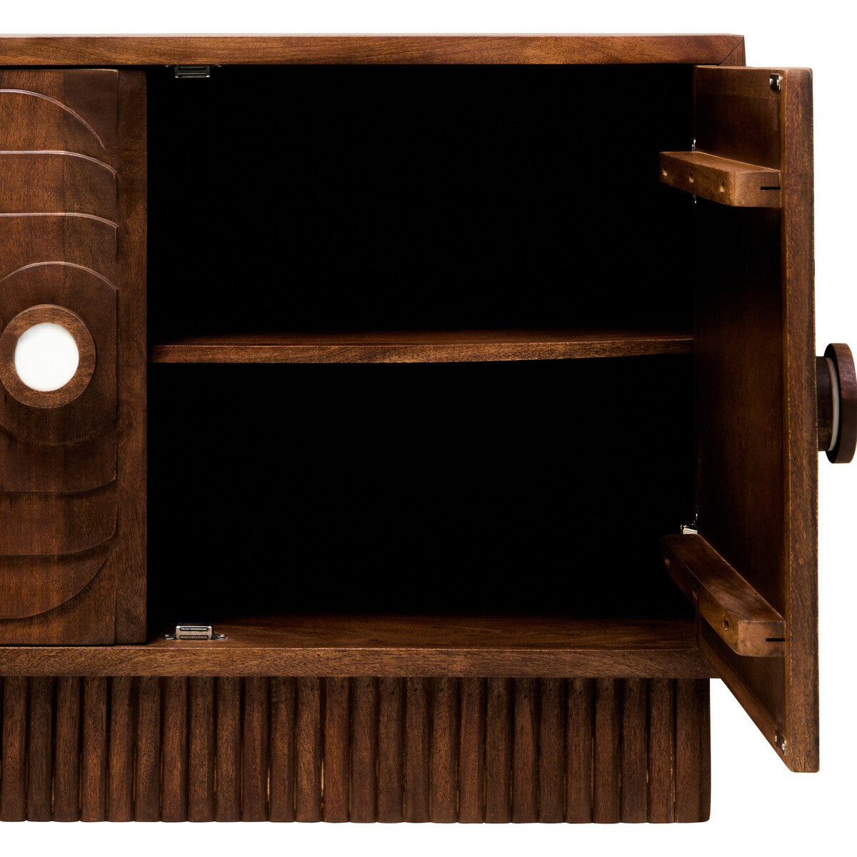 Orsina Sangar Hand-Carved Mango Wood Sideboard with Marble Handles