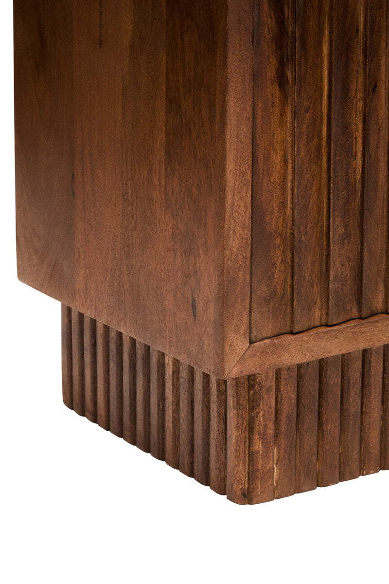 Orsina Sangar Hand-Carved Mango Wood Sideboard with Marble Handles