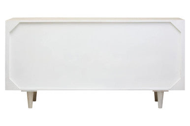 Orsina Sita Whitewash Mango Wood 4-Door Abstract Sideboard