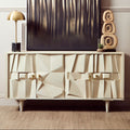 Orsina Sita Whitewash Mango Wood 4-Door Abstract Sideboard