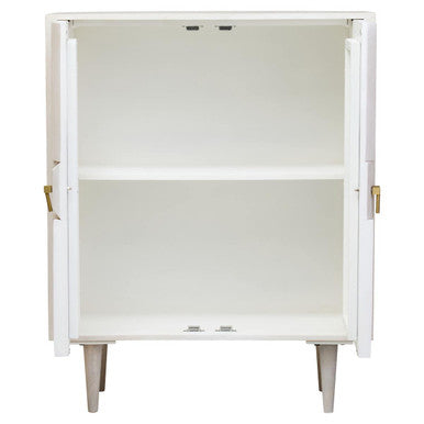 Orsina Sita Hand-Carved Whitewash Mango Wood Two Door Cabinet