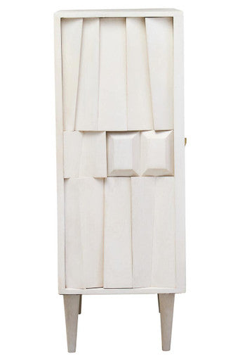 Orsina Sita Hand-Carved Whitewash Mango Wood Two Door Cabinet