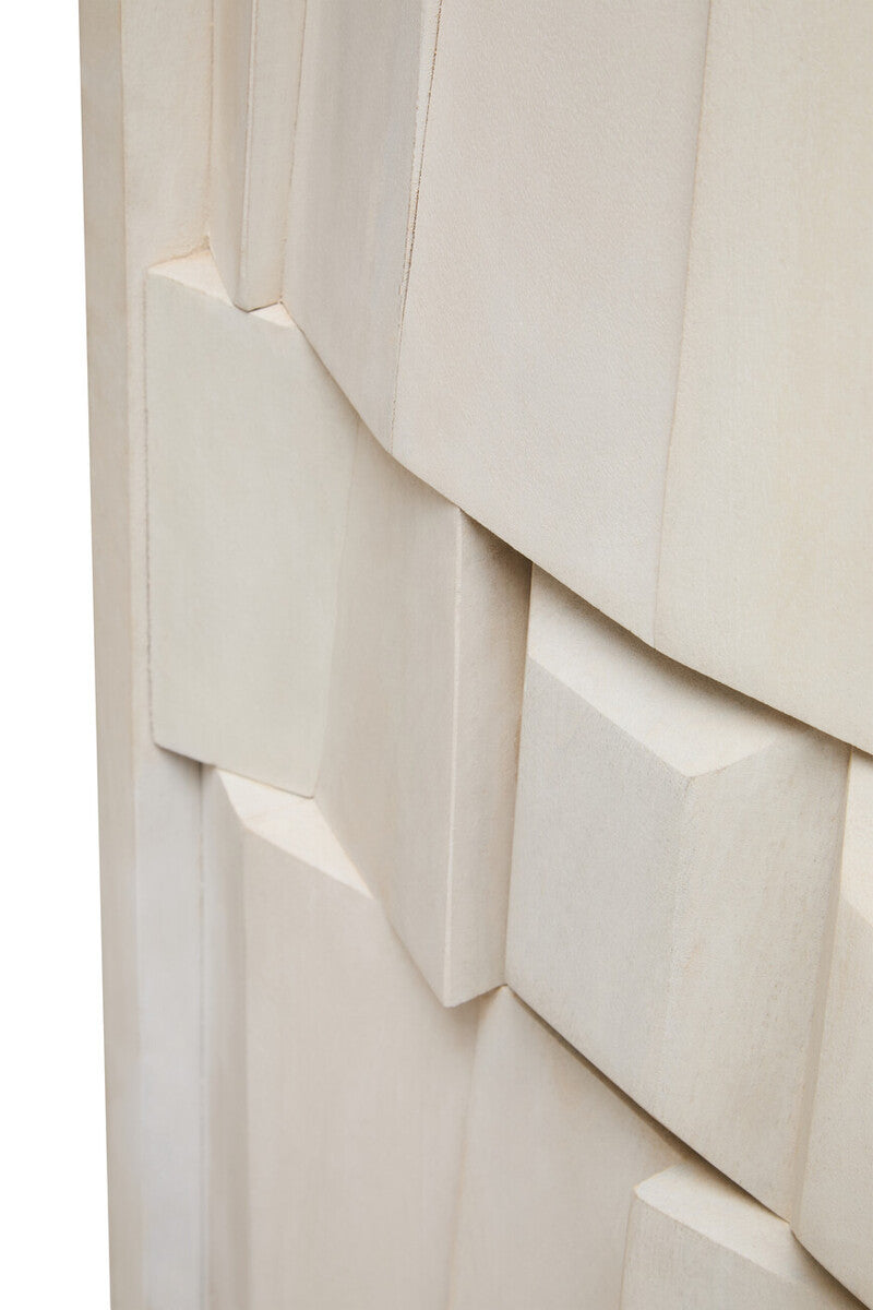 Orsina Sita Hand-Carved Whitewash Mango Wood Two Door Cabinet