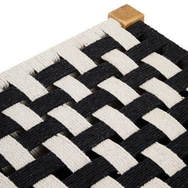 Orsina Satna Jute Bench – Monochrome Black and White Mango Wood Seating
