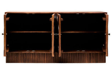 Orsina Siva Four Door Mango Wood Sideboard – Black Hammered Finish