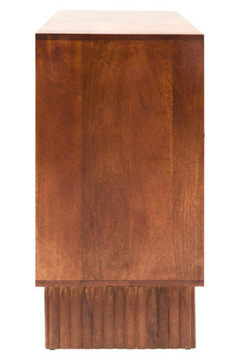 Orsina Siva Four Door Mango Wood Sideboard – Black Hammered Finish