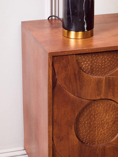 Orsina Siva Four Door Mango Wood Sideboard – Black Hammered Finish