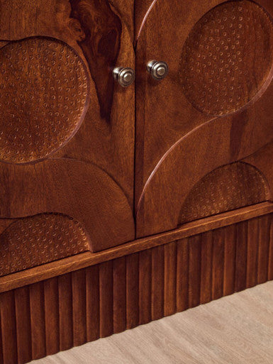 Orsina Siva Four Door Mango Wood Sideboard – Black Hammered Finish