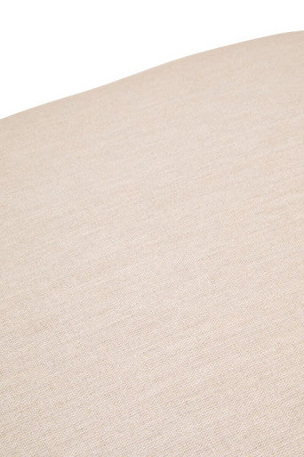 Orsina Parova Cream Linen Footstool – Wooden Base Ottoman Seating