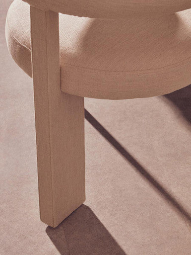 Orsina Perdoba Cream Linen Dining Chair | Modern Black Metal Frame