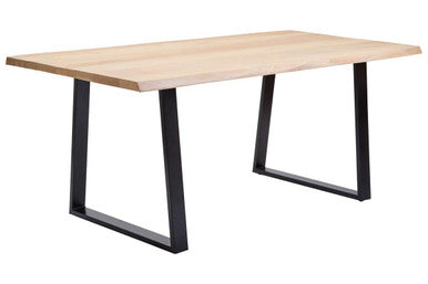 Orsina Live Edge Mango Wood Dining Table with Black Metal Legs