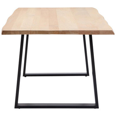 Orsina Live Edge Mango Wood Dining Table with Black Metal Legs