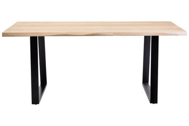 Orsina Live Edge Mango Wood Dining Table with Black Metal Legs
