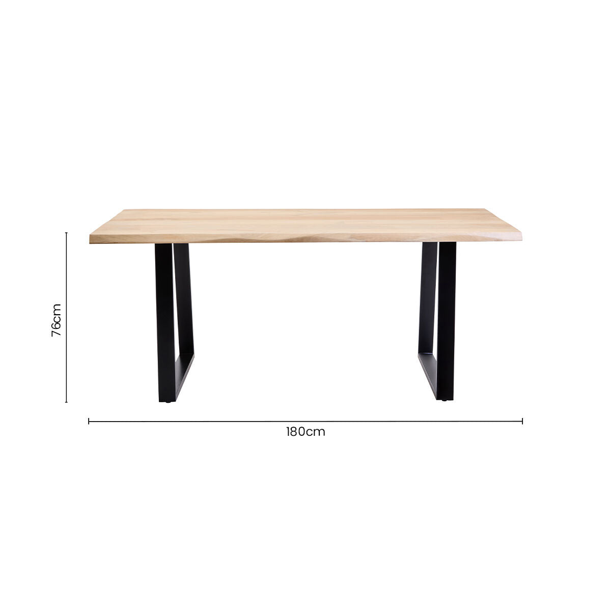 Orsina Live Edge Mango Wood Dining Table with Black Metal Legs