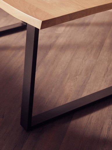 Orsina Live Edge Mango Wood Dining Table with Black Metal Legs