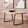 Orsina Live Edge Mango Wood Dining Table with Black Metal Legs