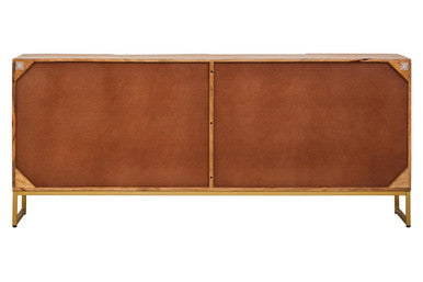 Orsina Teora Mango Wood Sideboard – 4-Door Cabinet with Paper Rope