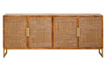 Orsina Teora Mango Wood Sideboard – 4-Door Cabinet with Paper Rope
