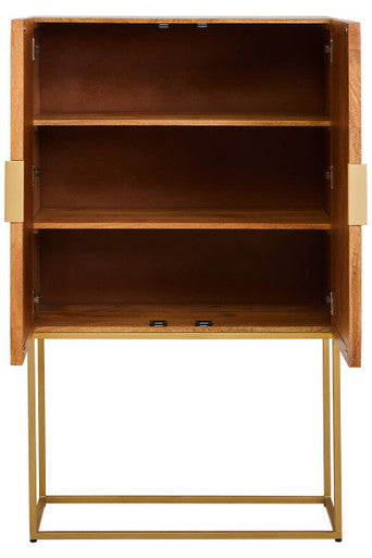 Orsina Teora Mango Wood Storage Cabinet | Two-Door Woven Paper Rope