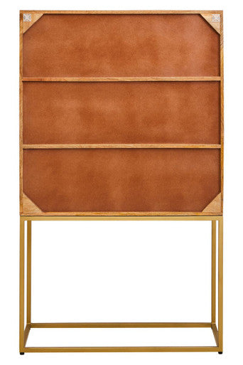 Orsina Teora Mango Wood Storage Cabinet | Two-Door Woven Paper Rope