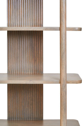 Orsina Torello 5-Tier Mango Wood Shelf Unit – Grey Display Shelving