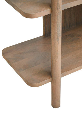 Orsina Torello 5-Tier Mango Wood Shelf Unit – Grey Display Shelving