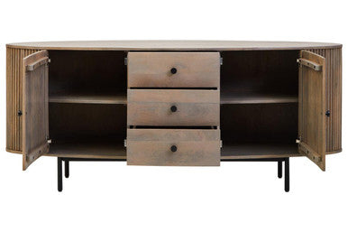 Orsina Torello Grey Mango Wood Sideboard | 2-Door 3-Drawer Buffet