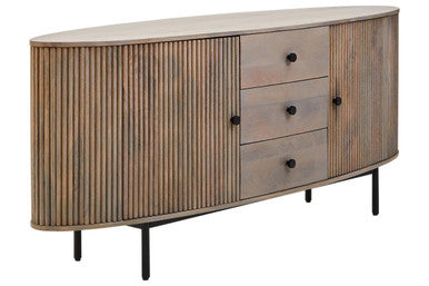 Orsina Torello Grey Mango Wood Sideboard | 2-Door 3-Drawer Buffet