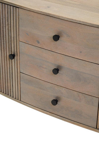 Orsina Torello Grey Mango Wood Sideboard | 2-Door 3-Drawer Buffet