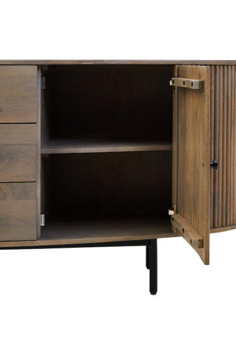 Orsina Torello Grey Mango Wood Sideboard | 2-Door 3-Drawer Buffet