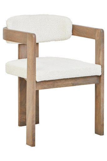 Orsina Torello Grey Mango Wood Dining Chair with Upholstered Seat