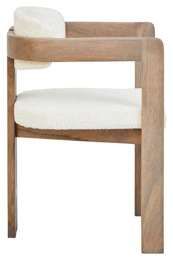 Orsina Torello Grey Mango Wood Dining Chair with Upholstered Seat