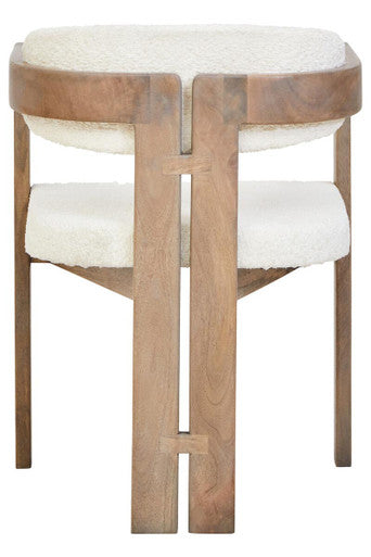 Orsina Torello Grey Mango Wood Dining Chair with Upholstered Seat