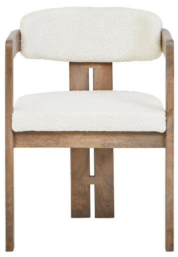 Orsina Torello Grey Mango Wood Dining Chair with Upholstered Seat